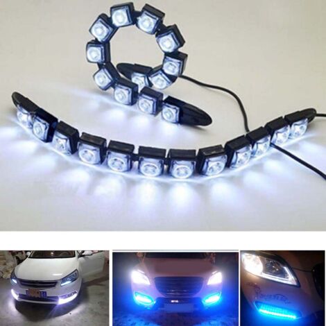 Feux de jour LED pour voiture, 12 LEDs, universel