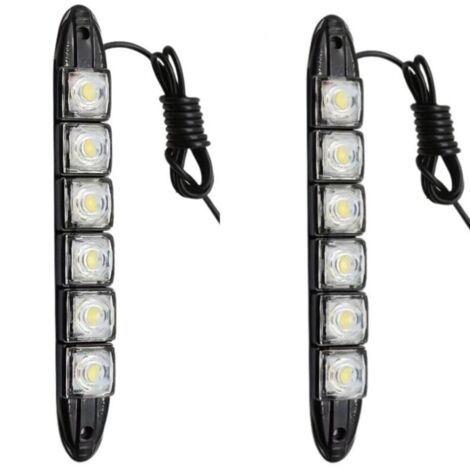 Feux de jour LED universels flexibles pour voiture – Lot de 2, blancs, installation facile, compatible tous véhicules
