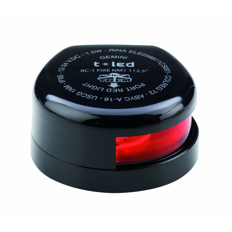 Orangemarine - Feux de navigation de pont noir à led - babord