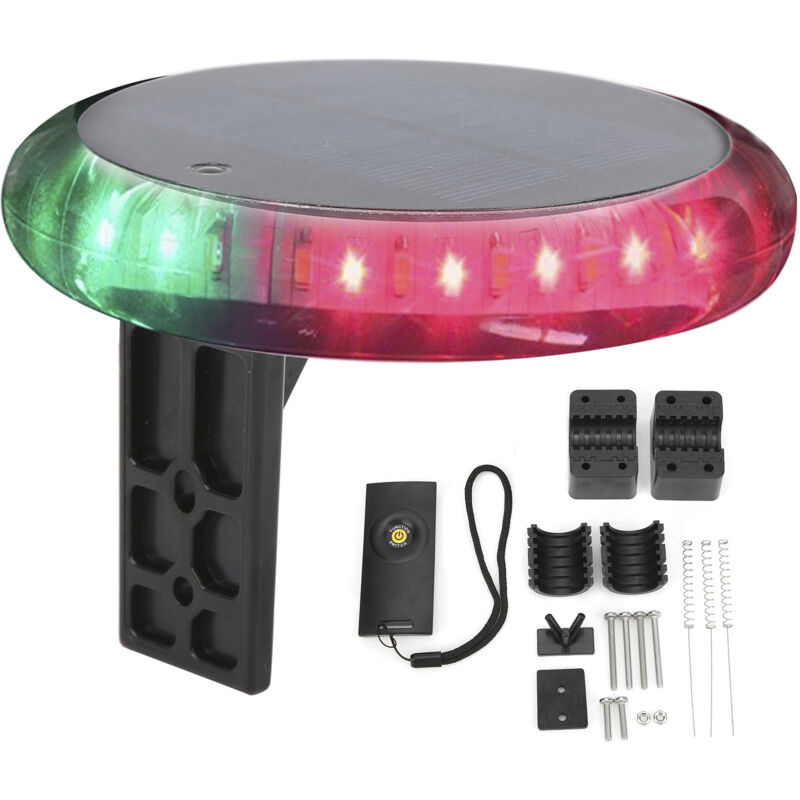 Eosnow - Decdeal Feux Navigation Solaire IP67,6 Modes,fonctions multiples,avec télécommande sans fil,Extérieur