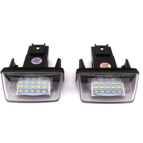 Feux de plaque d'immatriculation à LED Peugeot 2x650lm, lot de 2
