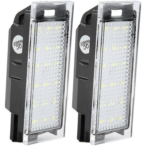 Feux de Plaque d'Immatriculation LED 12V SMD Lampe Blanche pour Megane 2 3 Clio Laguna 2. Lot de 2 Feux de Plaque d'Immatriculation LED pour Twingo Clio Megane Lagane.