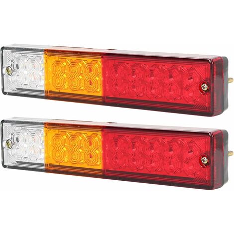 Feux de position latéraux, feux arrière de remorque d'avertissement de sécurité lumineux 20 LED 12V universel à économie d'énergie camping-car camion camping-car
