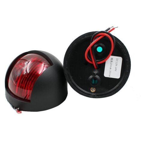 Feux de position latéraux tribord et bâbord, noir et blanc, 12-24 V, 62 x 42 mm, accessoires d'accastillage pour bateaux et yachts, LED. Veuillez préciser la couleur dans les notes de commande : petit
