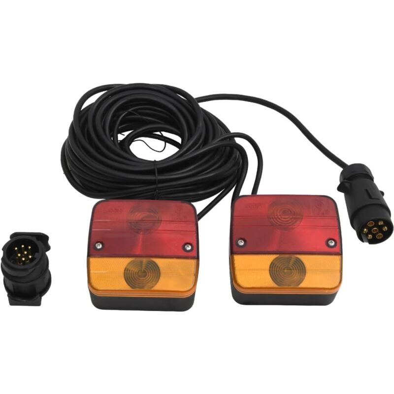 Vidaxl - Feux de remorque 2 pcs Rouge 10,5x5x9,5cm 12V ampoule classique