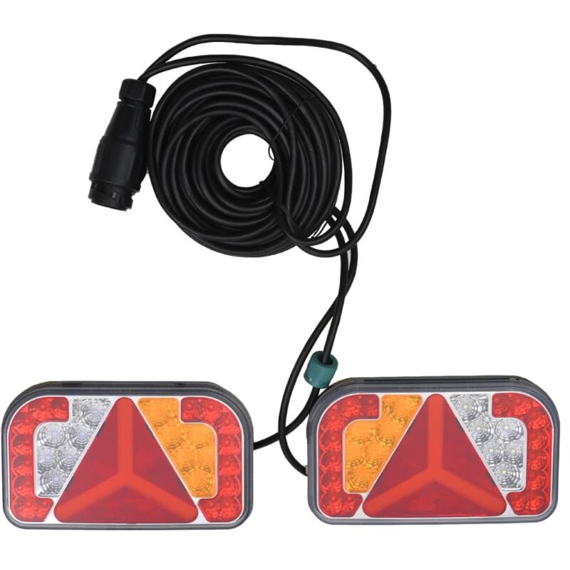 Vidaxl - Feux de remorque 2 pcs Rouge 24x5x14,5 cm Ampoule led 12 v