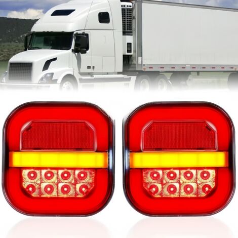 Feux De Remorque Arrière 2pcs 12V - 24V Led Remorque Feux Arrière Clignotants Freinage Drive Light Fonction Imperméable à l'Eau 210mm Câble Indicateur Pour Remorque Caravane