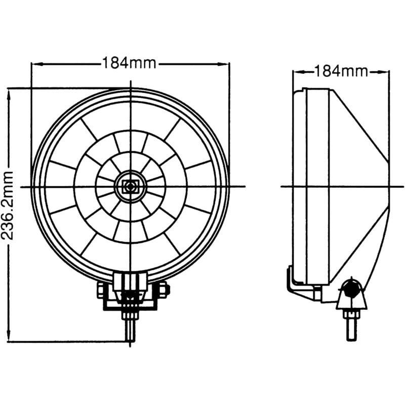 Carplus - 1x Feu de route rond longue portee H3 E4 12V 55W diam. 184mm Sirius