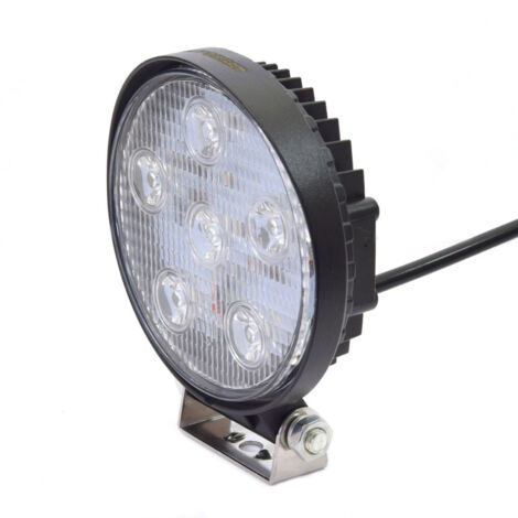 Autobest – Feu de travail rond 6 LEDs 115mm – 18W 1200 lumens – Étanchéité IP67 – Aluminium noir pour environnements difficiles