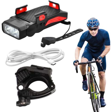 Feux de Vélo Klaxon - Support Téléphone Ultra-Lumineux pour