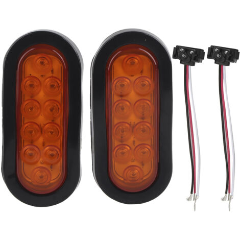 Feux latéraux ovales LED étanches (2 pièces) pour camion remorque - Ambre