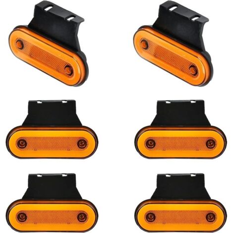 Feux LED 12V/24V pour Remorque et Caravane, Clignotants Latéraux avec Support