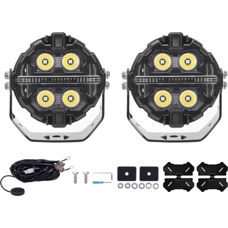Feux LED Auxiliaires 3.5" 160W Spot RGB DRL IP68 For SUV ATV 4X4 12V Blanc 6000K
