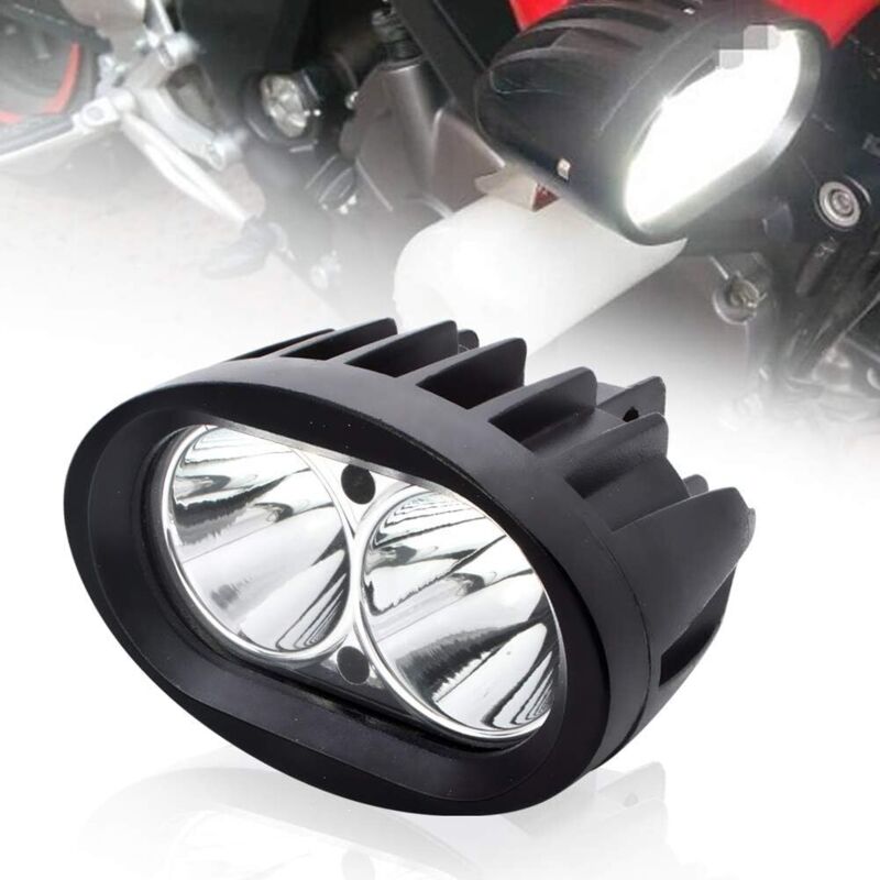 Feux led auxiliaires de moto, phares avant led ronds 20 w Phares antibrouillard moto 12 v 24 v Phare led Moto 1800LM Phares auxiliaires de moto