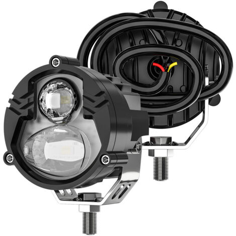 Feux LED pour motos, feux de route LED pour camions - Feux antibrouillard LED étanches à haute luminosité - Feux tout-terrain à économie d'énergie pour motos, vélos electrics, véhicules tout-terrain