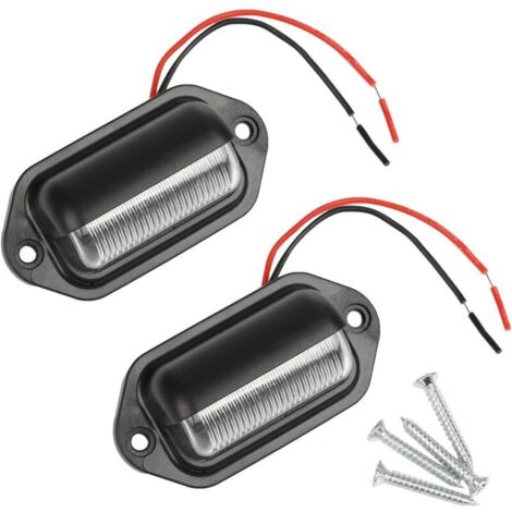 Feux LED pour plaque d'immatriculation 2PCS – Étanche IP65 – 6 SMD blanc – 12V/24V pour camion et remorque – Longueur 66mm