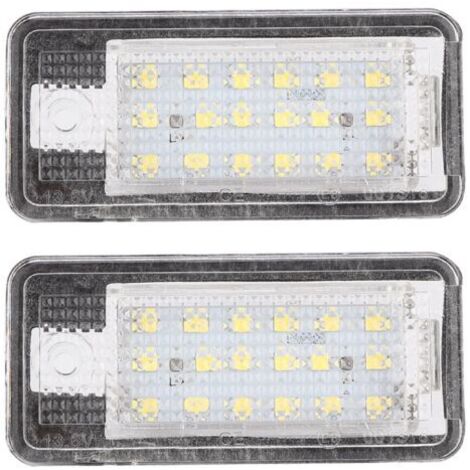 Feux LED pour plaque d'immatriculation Audi – Éclairage arrière blanc lumineux – 18 LED SMD haute puissance – Installation facile