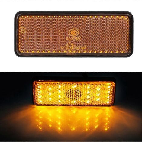 Feux LED rectangulaire universel pour moto, scooter, cyclomoteur – Feu stop, feu arrière, feu de freinage ambre, réflecteur lumineux.
