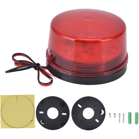 Feux Stroboscopiques LED 12V 5W 15 LEDs - Avertissement Routier Rouge pour Voitures, Camions, Autobus