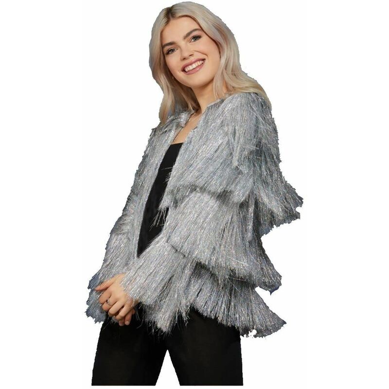 Fever Tinsel Festival Jacket, Silver 74002SM