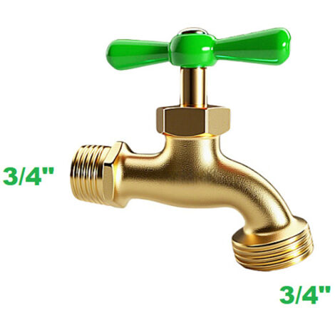 Feyfunns Robinet 3/4 pouce en alliage de zinc plaqué cuivre, inox électroplaqué, mitigeur monocommande, installation vissée, robinet extérieur résistant, vert