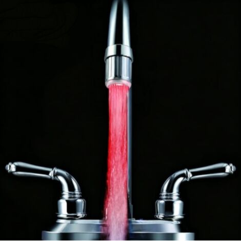 Feyfunns Robinet d'eau LED à changement de couleur automatique (rouge) - Robinet de cuisine et salle de bain LED rouge (rouge - 1 pièce)