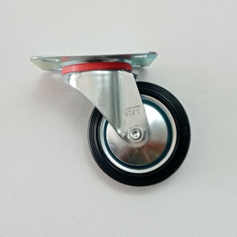 Ff group 85mm ruota in gomma standard con piastra girevole