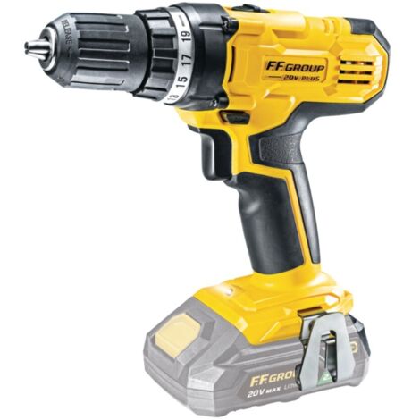Ff-group cdd/40 20v plus trapano avvitatore con 2 batterie uso semi professionale