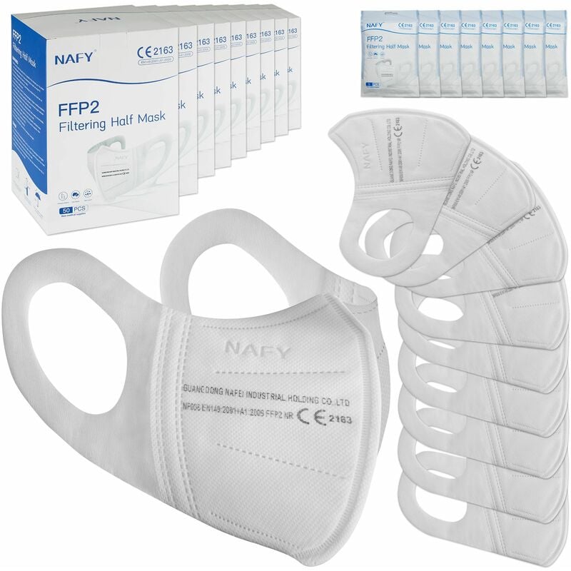 Tectake - FFP2 - Disposable face masks - facemask, mask, mouth mask - 500 Pieces - white