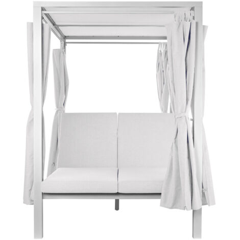 fh-deco Cama De Jardín Aluminium Blanc Confortable