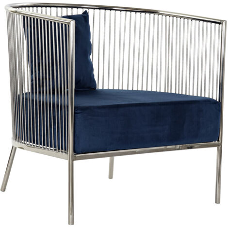 fh-deco DKD Home Decor Fauteuil Bleu Marine Moderne