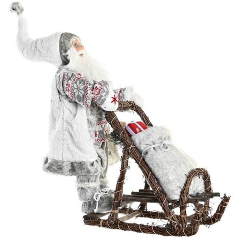 fh-deco DKD Home Decor Père Noël Gris Bois 42 x 22 x 48 cm