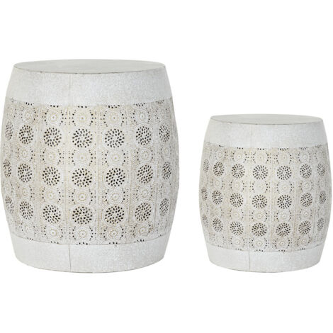 fh-deco DKD Home Decor Table d'appoint blanc doré