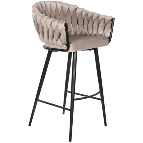 fh-deco DKD Home Decor Tabouret Métal Noir Beige