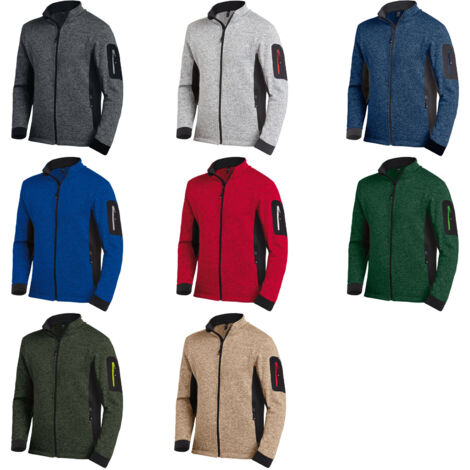 FHB Strick-Fleecejacke CHRISTOPH Größe XXL grau / schwarz - 79595-1120-2XL