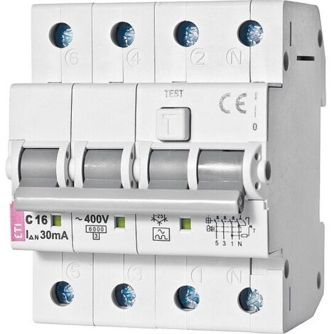FI/LS-Schalter KZS-4M, 3-pol+N, B20A,30 mA, 6kA, Typ A