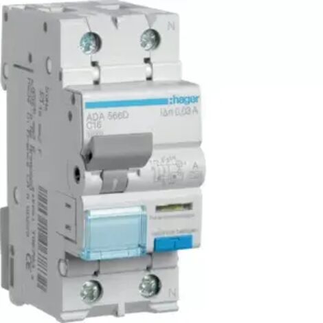 FI/LS-Schutzschalter Hager 1p+N,Typ A,C16A,30 mA,10 kA, ADA566D