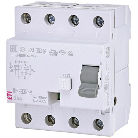 FI-Schalter EFI-4, 4-polig, 40A, 30 mA, Typ A, kurzzeit- verzögert