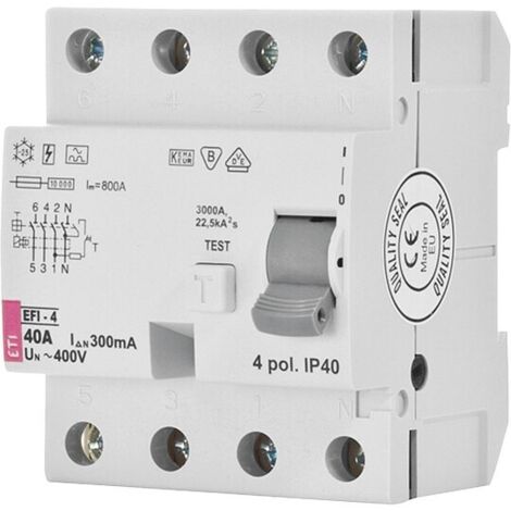 FI-Schalter EFI-4, 4-polig, 80A,300 mA, Typ A, unverzögert