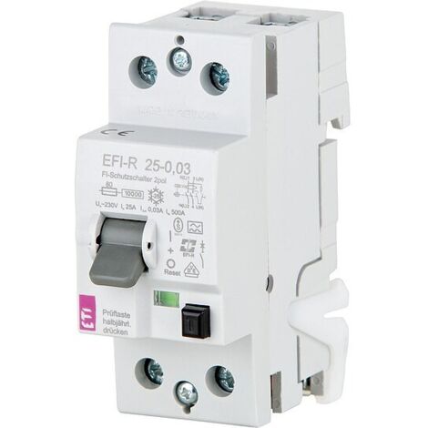 FI-Schalter EFI-R, 2-polig, 40A, 30 mA, 10kA, Typ A, unverzögert