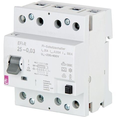 FI-Schalter EFI-R, 4-polig, 63A, 30 mA, 10kA, Typ A, unverzögert