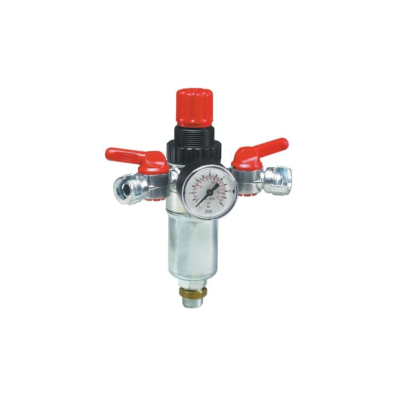 Fiac de'tendeur re'gulateur de pression 950/1 pour compresseur avec filtre manome'tre et 2 robinets a' baionnette