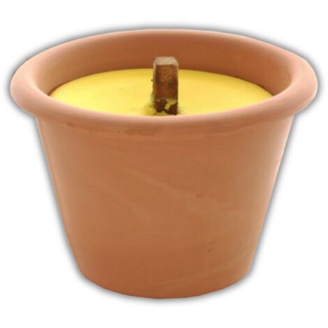 Fiaccola citronella antizanzare terracotta con diametro 11xH10 cm per esterno