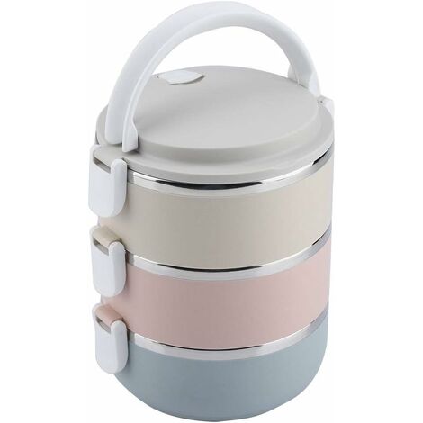 Fiambrera Bento, Fiambrera térmica Fiambrera Bento, Fiambrera térmica portátil De Acero Inoxidable Bento Box (3 Tipos) (Tamaño : 3 Layers)