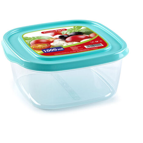 Fiambrera cuadrada almacenamiento de alimento 1 Litro Transparente