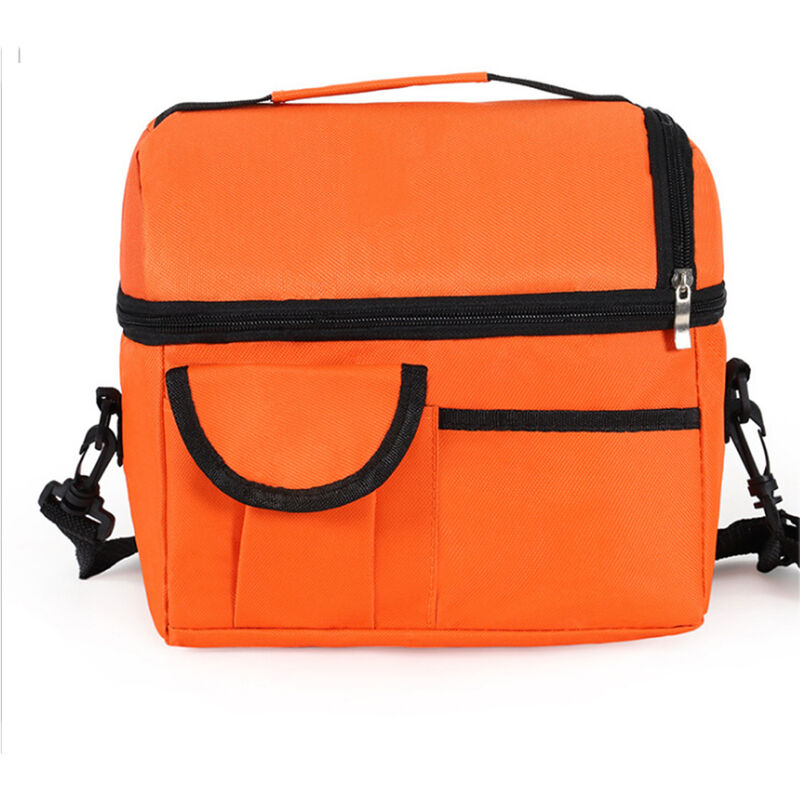 

Happyshopping - Fiambrera grande con aislamiento, bolsa para preservar el calor, fiambrera termica de doble compartimento,naranja