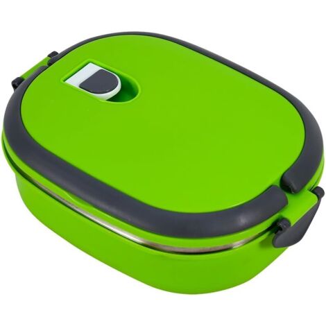 Fiambrera isotérmica de acero inoxidable, recipiente hermético para alimentos, ideal para comida caliente para niños y adultos perfecta para colegios (una sola capa, verde).