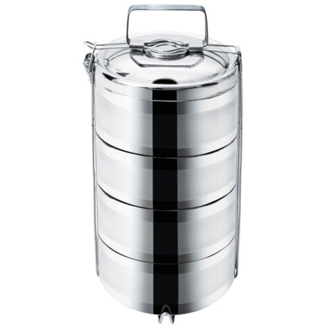 Fiambrera térmica de acero, 4 niveles, 4 x 1,1 l