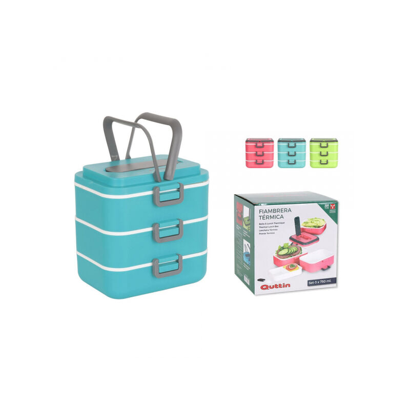 

Set de Fiambreras Apilable Térmica (3 uds) (2,25 L) - Quttin