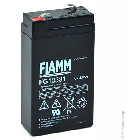 Fiamm - Batterie plomb AGM FG10381 6V 3.8Ah F4.8